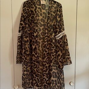 Leopard Print Sheer Duster
